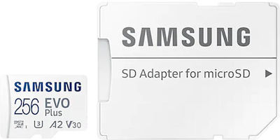 Samsung Evo Plus (2021) microSDXC 256GB Klasse 10 U3 V30 A2 UHS-I mit Adapter