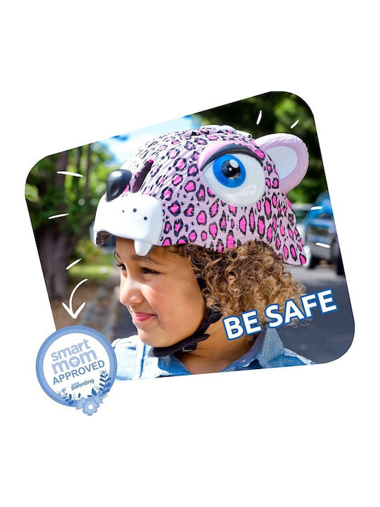 Crazy Safety Leopard Kids' Helmet for City Bike Yellow with LED Light