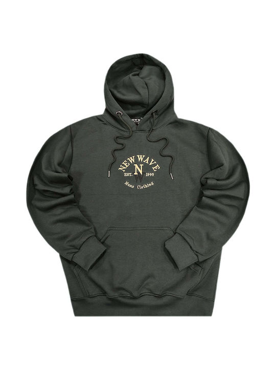 New Wave Men's Sweatshirt with Hood Dark Green