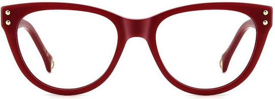 Carolina Herrera Plastic Eyeglass Frame Cat Eye Red HER 0256 C9A