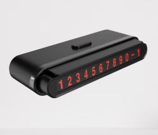 Suport pentru număr de telefon Kaku Afișaj magnetic temporar pentru parcare cu un singur clic Negru
