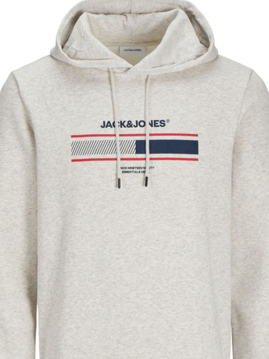 Jack & Jones Men's Sweatshirt with Hood Off White