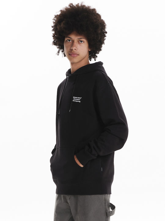 Emerson Sweatshirt Fleece with Hood Black