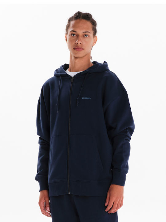 Emerson Men's Sweatshirt Jacket with Hood and Pockets Blue