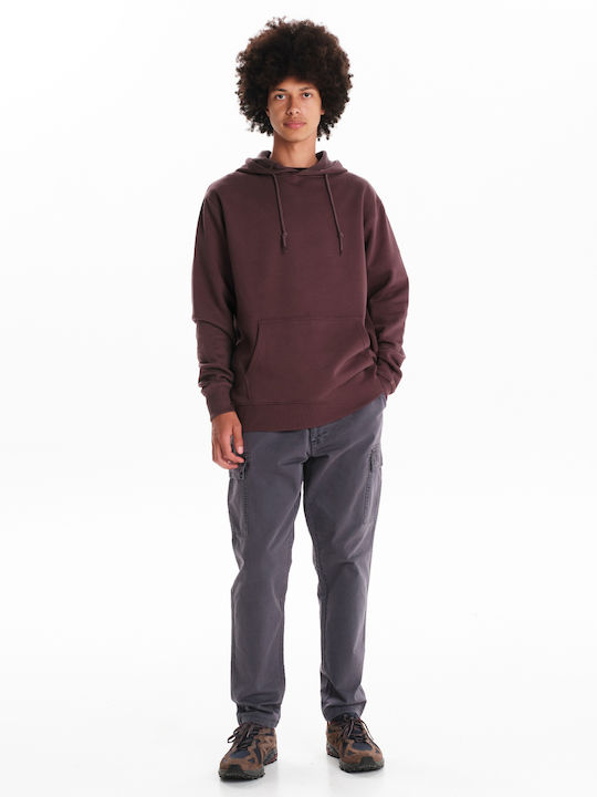 Sweatshirt mit Burgundischer Kapuze