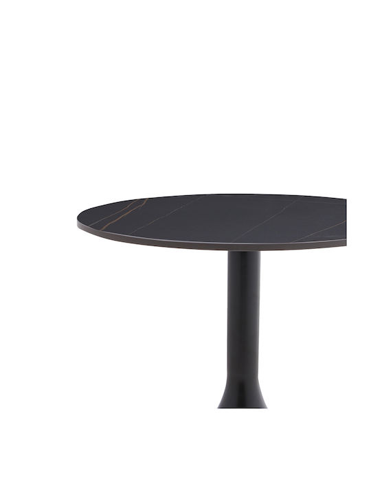 Round Side Table Fabron Black L50xW50xH52cm