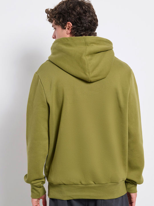 BodyTalk Men's Sweatshirt with Hood and Pockets Khaki