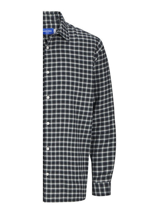 Jack & Jones Men's Shirt Long Sleeve Flannel Checked Haki