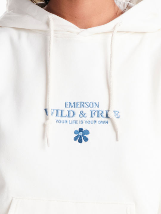 Cropped Women's Sweatshirt Hooded White