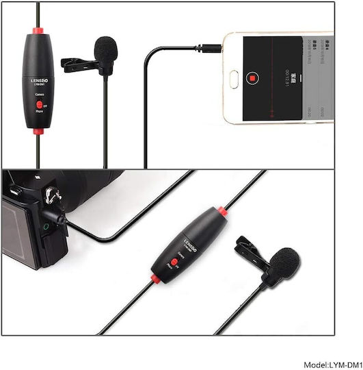 LensGo LYM-DM1 Σετ Δυναμικό Μικρόφωνο 3.5mm Πέτου, Clip On για Κάμερα