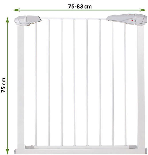 Security Door made of Metal in White Color 85εκ. 1pcs