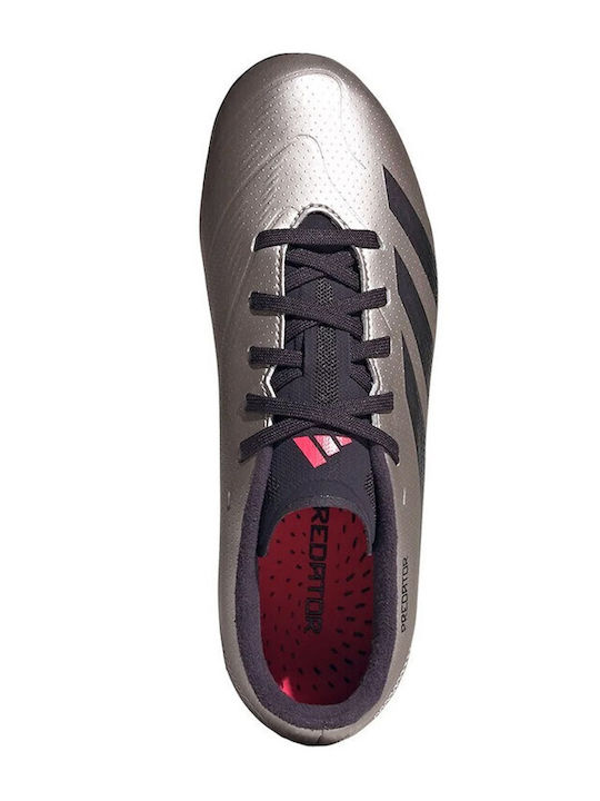 Predator League Kids Molded Soccer Shoes Silver