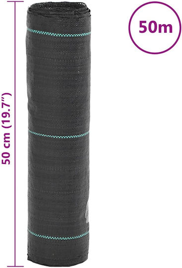 vidaXL 4005174 Ground Cover Fabric 100gr/m² 0.5x50m Black