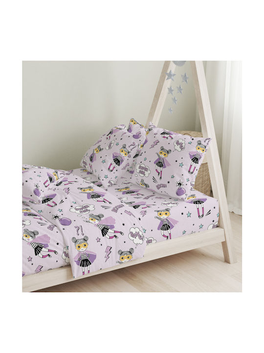 Cokitex Сет Единично Лилав 165x270см