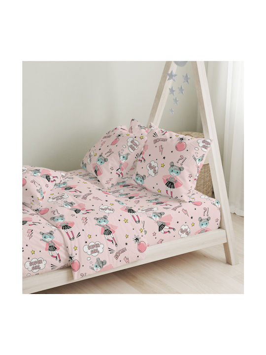 Cokitex Σετ Σεντόνια Μονά Βαμβακερά Ballet Pink 165x270cm 3τμχ