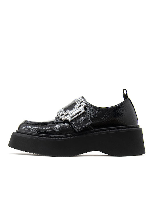 Noa Harmon Patent Leather Women's Loafers in Black Color