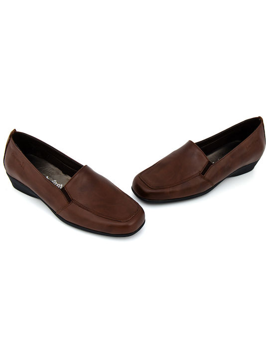 Boxer Leather Women's Moccasins in Brown Color