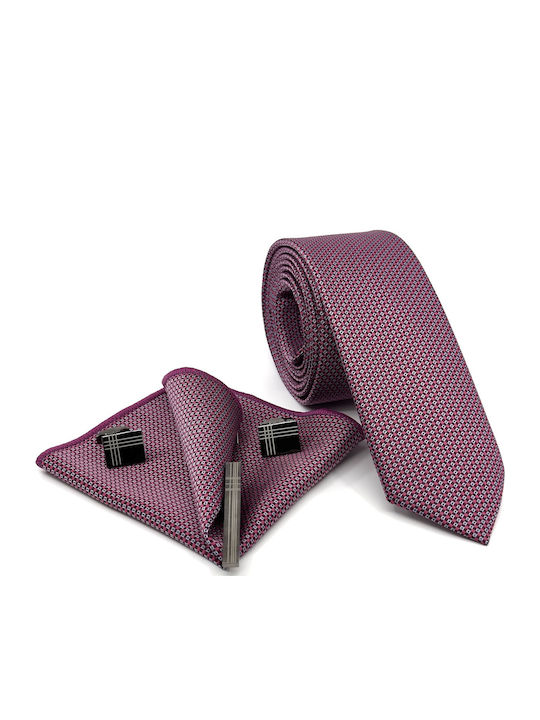 Legend Accessories Men's Tie Set Printed in Red Color