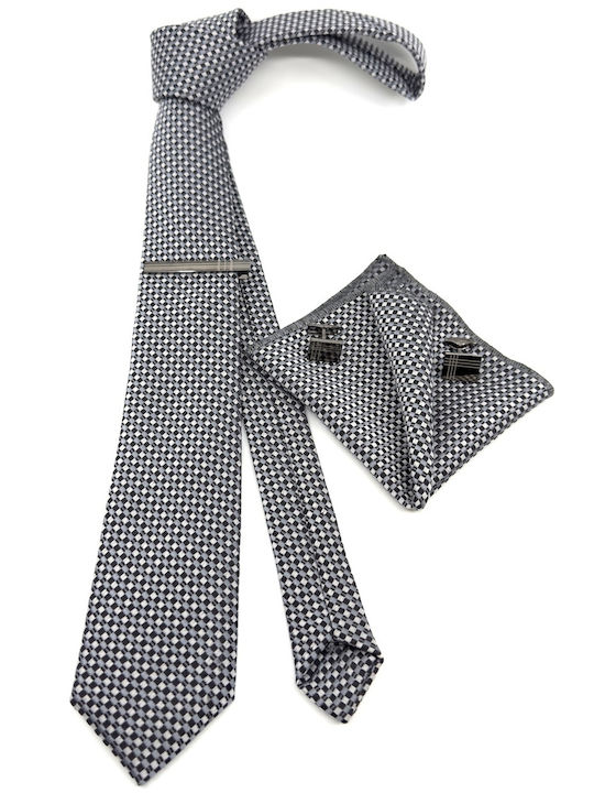 Legend Accessories Herren Krawatten Set Gedruckt in Gray Farbe