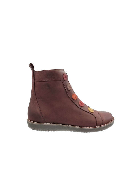 Chacal Leather Women's Ankle Boots Burgundy