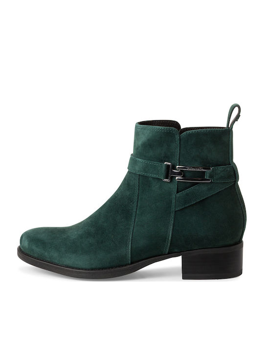 Leder Stiefeletten Damen Grün