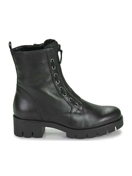 Leder Stiefeletten Damen Schwarz
