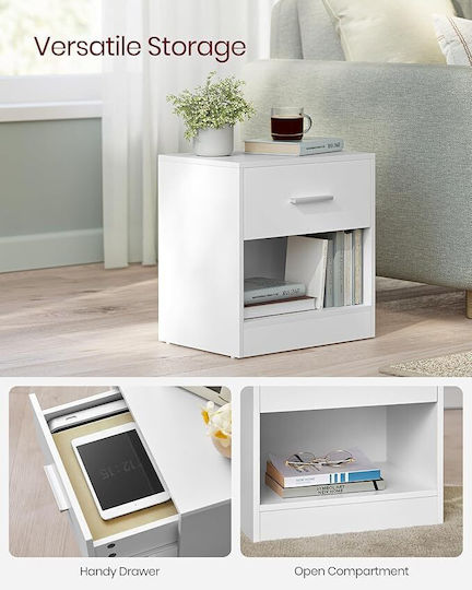 White Wooden Bedside Tables 2 Pieces 39x41x41cm