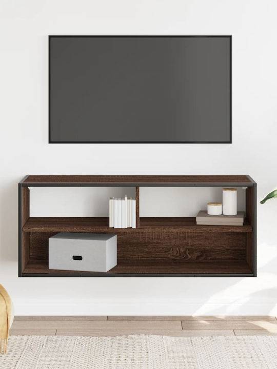 TV-Möbel aus Metall & Holz Brown Oak L100xB31xH39.5cm