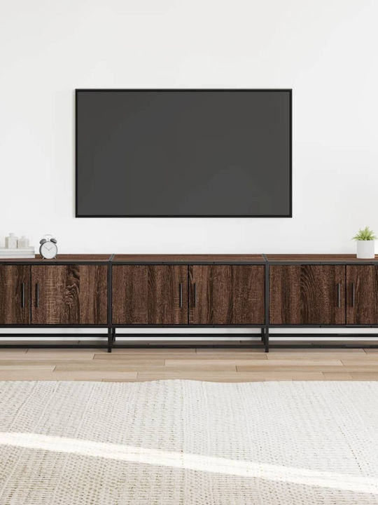 TV Stand from Metal & Wood Brown Oak L210xW35xH41cm