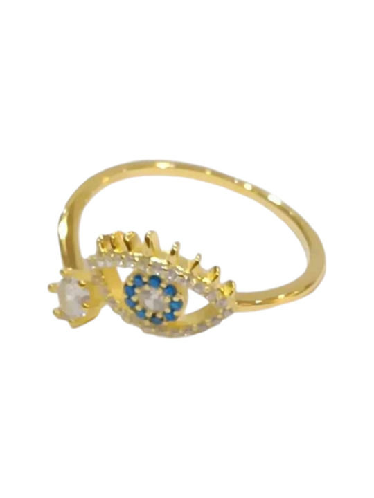 Prince Silvero Ring with Zircon made of Silver Gold Plated