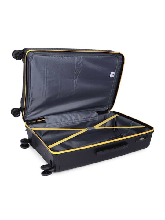 CAT Nested Large Travel Suitcase Hard Black with 4 Wheels Height 70cm 84379-01