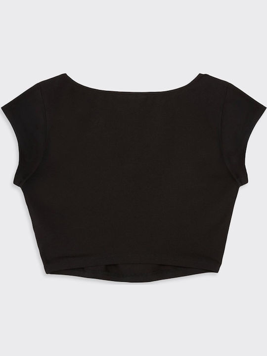 Γυναικείο Crop T-shirt Μαύρο