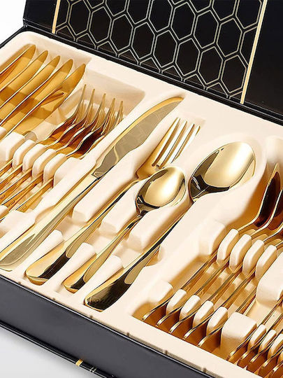 Besteckset Edelstahl Gold 24Stück