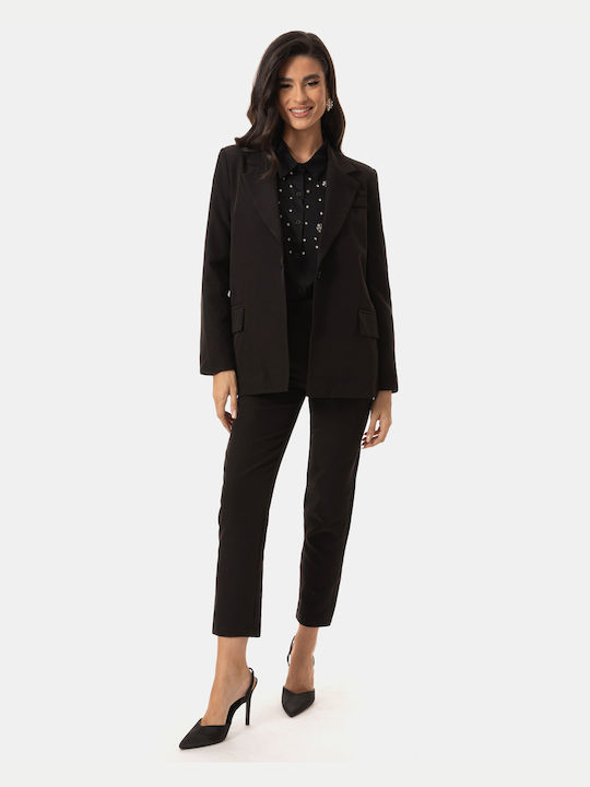 Black Blazer and Trousers Set