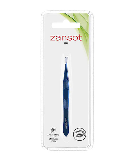 Zan Sot Eyebrow Tweezer with Slanted Nose Blue 20.502