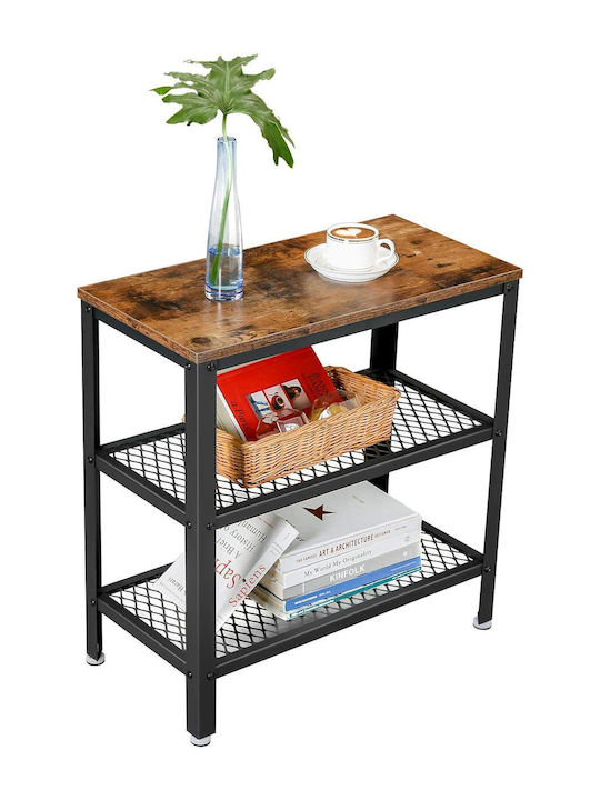 Rectangular Măsuță auxiliară din Lemn Masiv Rustic Brown L60xW30xH60cm.