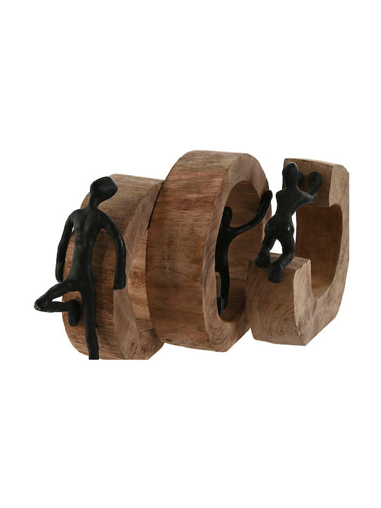 Decorative Figure Home Esprit Brown Black 20 X 7 X 19 Cm 3 Units