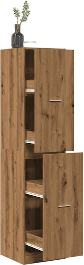 Office Drawer Made of Wood & Metal Brown 40x41x174.5cm