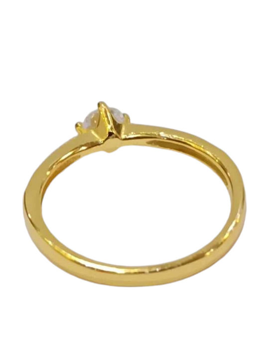 Prince Silvero Ring with Zircon made of Silver Gold Plated