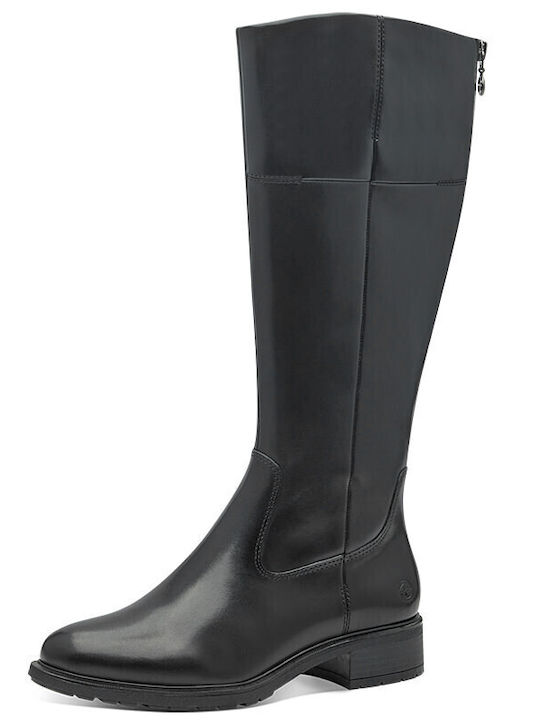 Tamaris Leather Women's Boots with Zipper / Rubber Black