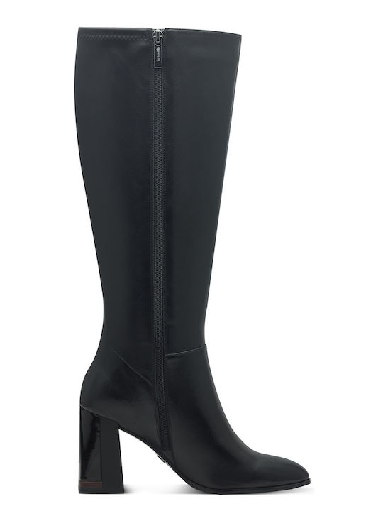 Tamaris Leather Women's Boots with High Heel Black