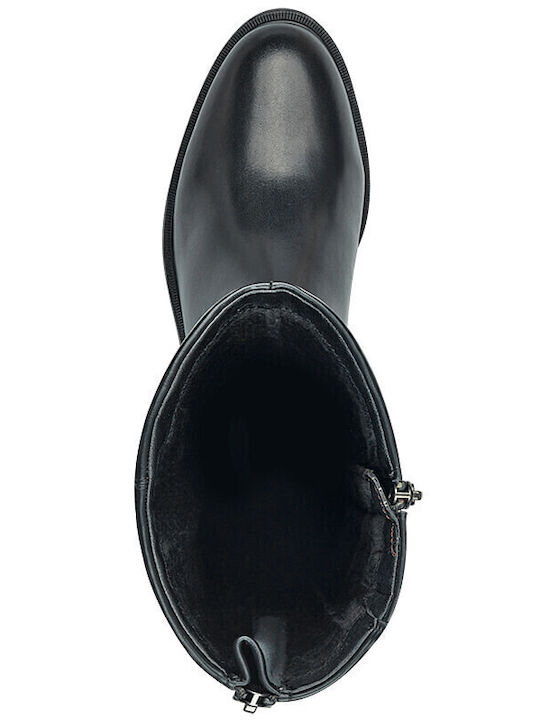 Leder Damenstiefel Schwarz