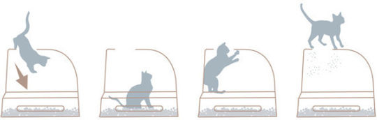 Imac Frida Cat Toilet Closed Green L40 x W56 x H43.5cm