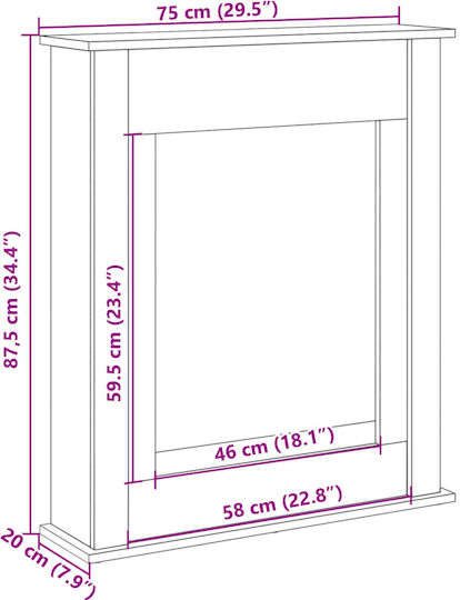 vidaXL Kaminverkleidung 75x87.5cm