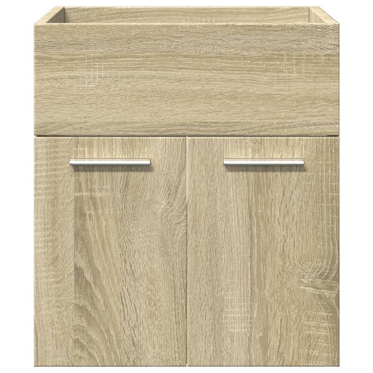 vidaXL Waschtisch mit Waschbecken, Spiegel & Säule L42xB18xH39cm Oaks