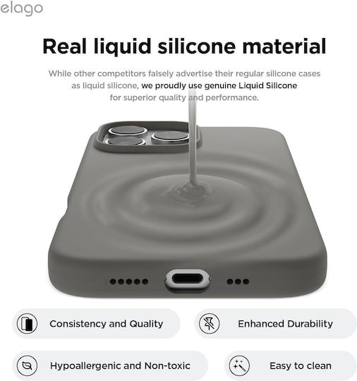Elago Premium Liquid Back Cover Silicon Gri (iPhone 16 Pro)