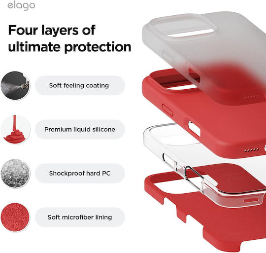 Elago Premium Liquid Back Cover Silicon Roșu (iPhone 16 Pro)