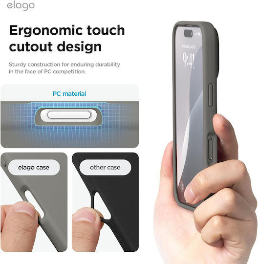 Elago Premium Liquid Back Cover Silicon Gri (iPhone 16 Pro)