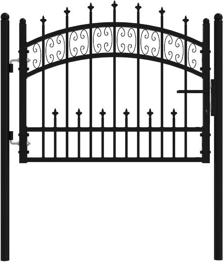 vidaXL Fence Gate with Spears in Black Color 1.2x1.03m