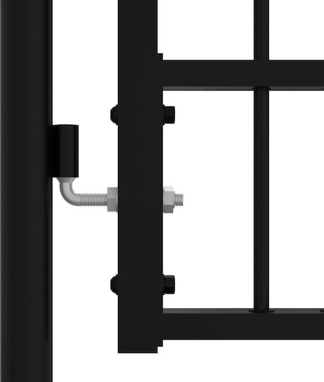 vidaXL Metallisches Gartentor mit Speeren in Schwarz Farbe 1.2x1.03m